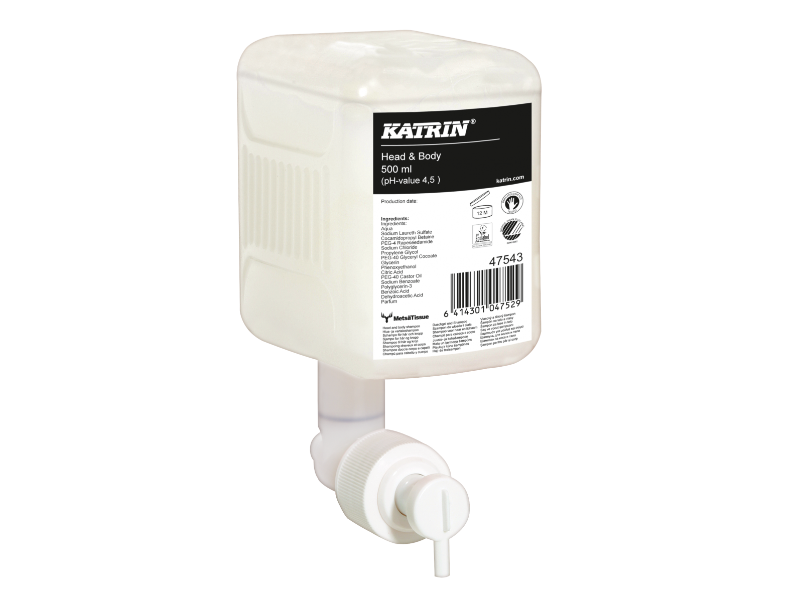Mydło  Żel KATRIN 47543 HEAD & BODY Delikatny 500ml